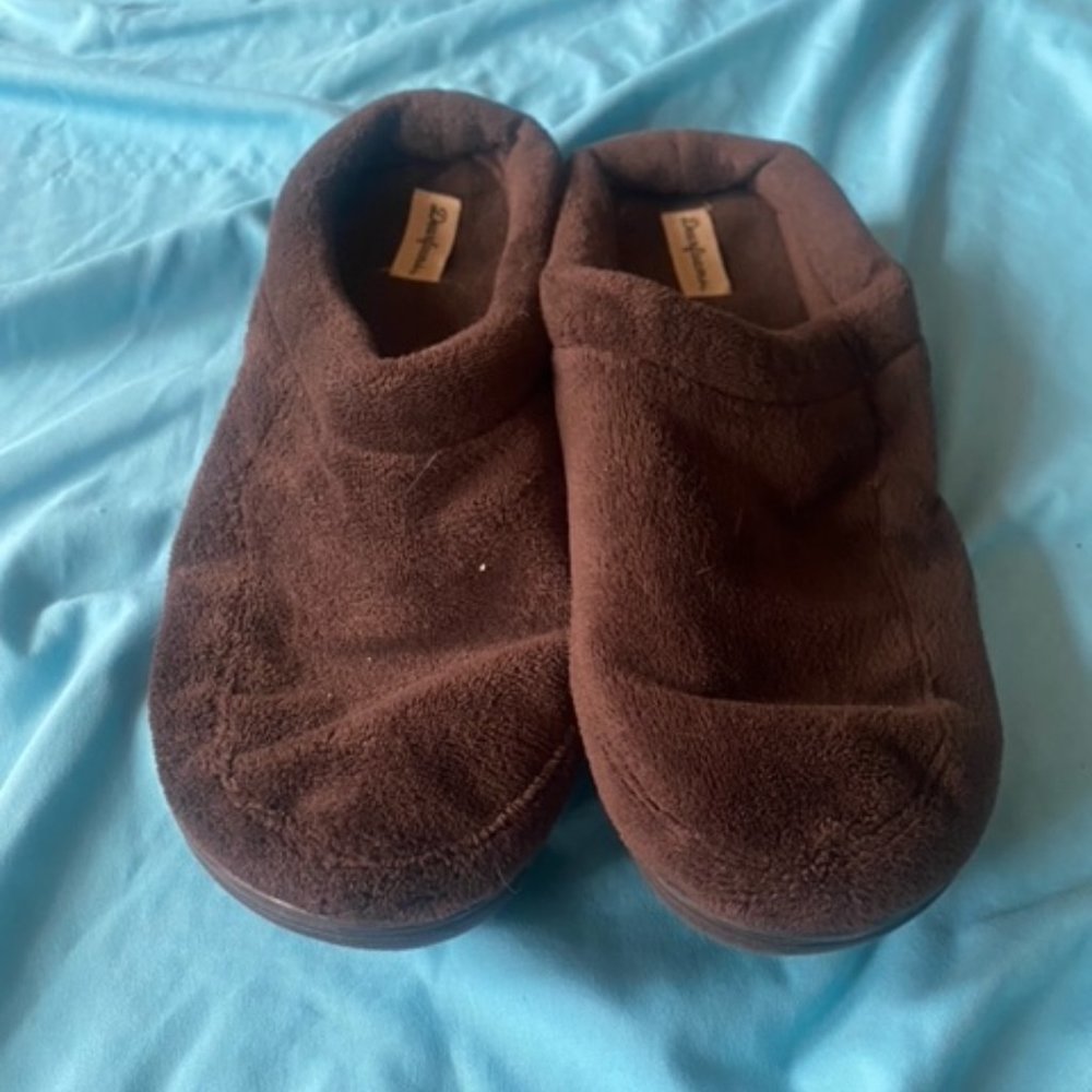 Dearfoams Mens Brown Slippers Size 13-14